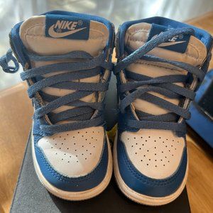 Air Jordan 1 Retro High OG Toddler True Blue/White/Grey